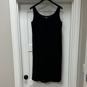Eileen Fisher Classic Black silk tank Midi Dress size medium